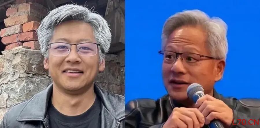 模仿者杨洋和黄仁勋（右）
