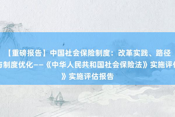 【重磅报告】中国社会保险制度：改革实践、路径偏差与制度优化——《中华人民共和国社会保险法》实施评估报告