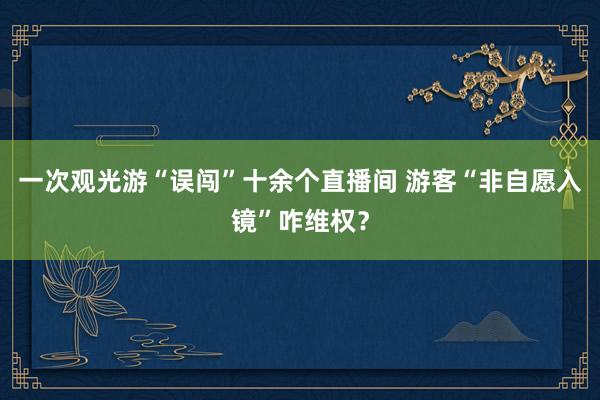 一次观光游“误闯”十余个直播间 游客“非自愿入镜”咋维权？