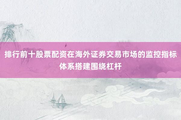 排行前十股票配资在海外证券交易市场的监控指标体系搭建围绕杠杆