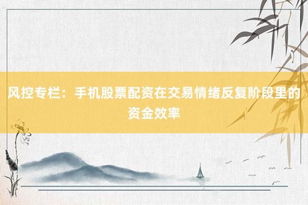风控专栏：手机股票配资在交易情绪反复阶段里的资金效率