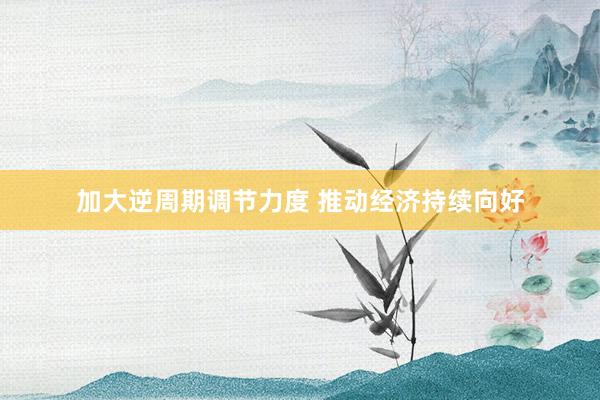 加大逆周期调节力度 推动经济持续向好