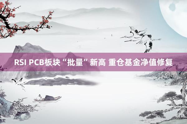RSI PCB板块“批量”新高 重仓基金净值修复