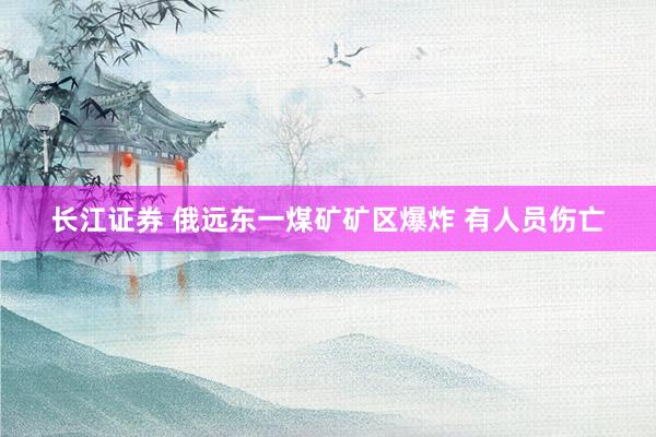 长江证券 俄远东一煤矿矿区爆炸 有人员伤亡