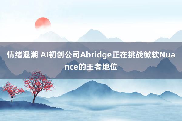 情绪退潮 AI初创公司Abridge正在挑战微软Nuance的王者地位